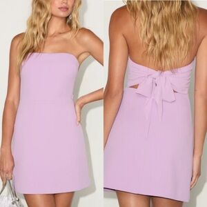 Lulus Nadine Lavender Strapless Tie-Back Mini Dress